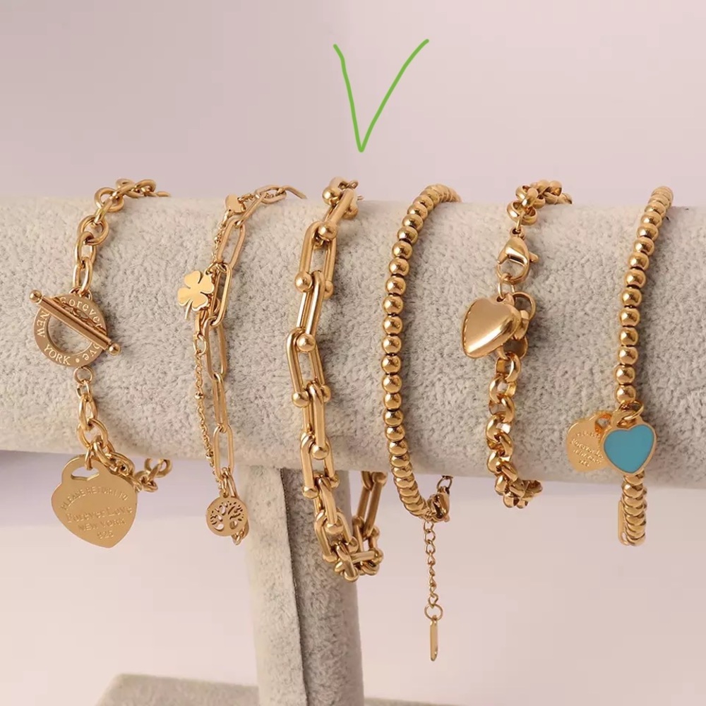 Zara Chain I-Shape Hardwear Gold Baroque Artist Charm Bar Circle Bracelet